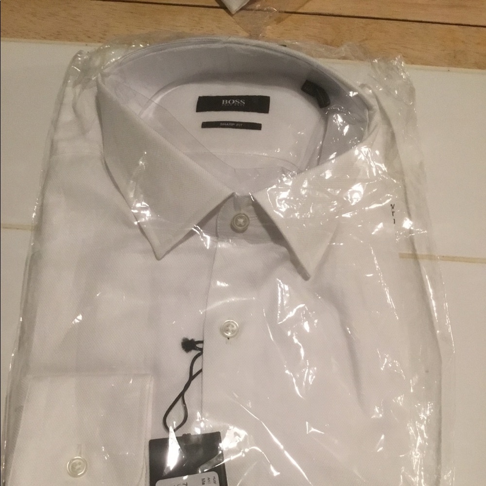 white Hugo Boss men’s dress shirt